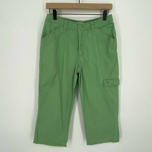 Royal Robbins Womens Size 6 Capri Crop Wide Leg Cargo Pants Green